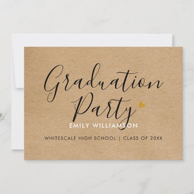 Simple Minimalist Rustic Script Graduation Party  Invitation (Front)
