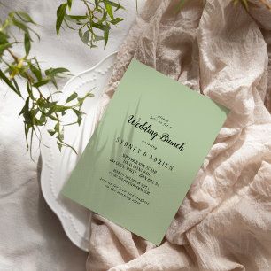 Simple Minimalist Sage Wedding Brunch Invitation