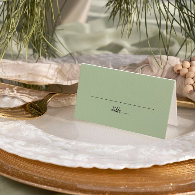 Simple Minimalist|Sage Wedding Place Card (Creator Uploaded)