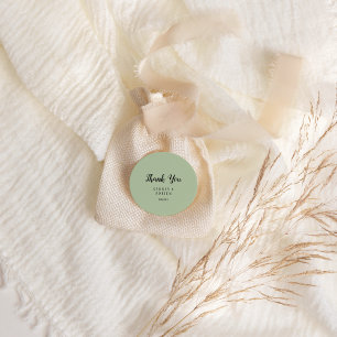 Simple Minimalist Sage Wedding Thankyou Favour Tags