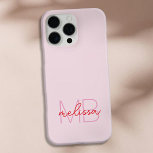 Simple Minimalist Script Initial Monogram iPhone 16 Pro Max Case