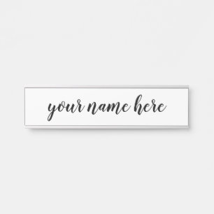 simple minimalist script style  door sign