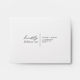 Simple Minimalist Script Wedding Address Label Envelope