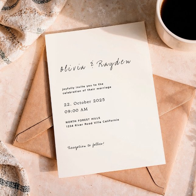 Simple Minimalist Script Wedding Invitation (Creator Uploaded)