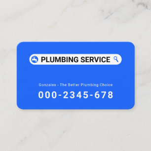 Simple Minimalist Searching Plumber Service Business Card