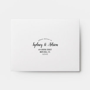 Simple Minimalist Self-Addressed Wedding RSVP Envelope