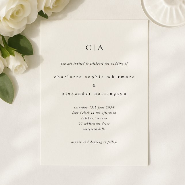 Simple, minimalist, small letters, small caps  invitation (Creator Uploaded)