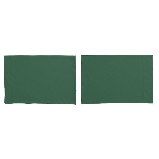 Simple Minimalist Solid Colour Dark Green Pillowcase (Front-Set)