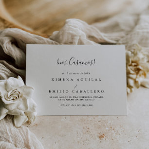 Simple Minimalist Spanish Elopement Announcement