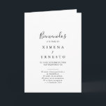 Simple Minimalist Spanish Folded Wedding Program<br><div class="desc">This simple minimalist Spanish folded wedding program is perfect for a modern wedding. The simple and elegant design features classic and fancy script typography in black and white. Include a quote or short message,  order of service,  wedding party and thank you message.</div>