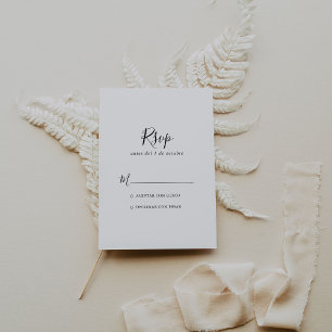 Simple Minimalist Spanish RSVP Card
