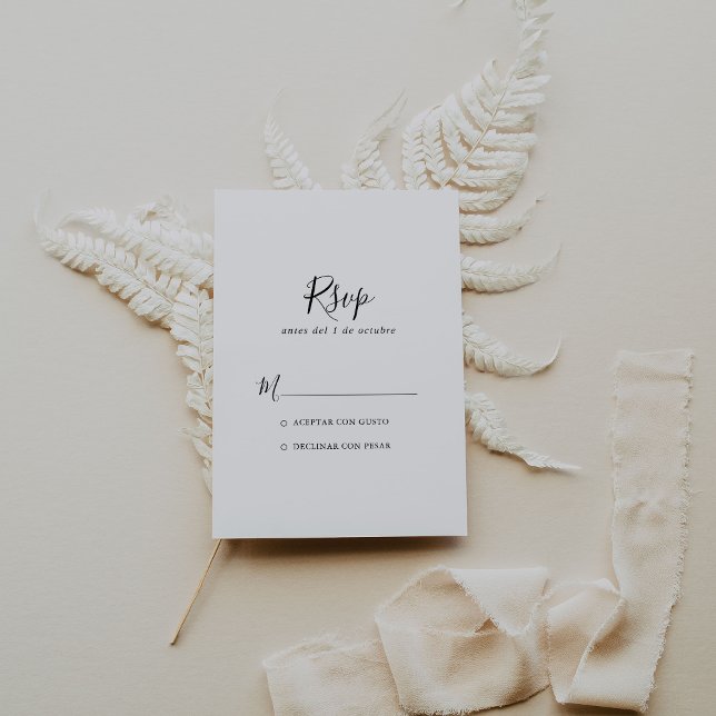 Simple Minimalist Spanish RSVP Card (Creator Uploaded)