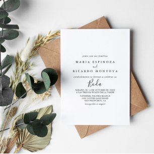 Simple Minimalist Spanish Wedding Invitation