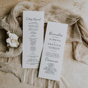 Simple Minimalist Spanish Wedding Program