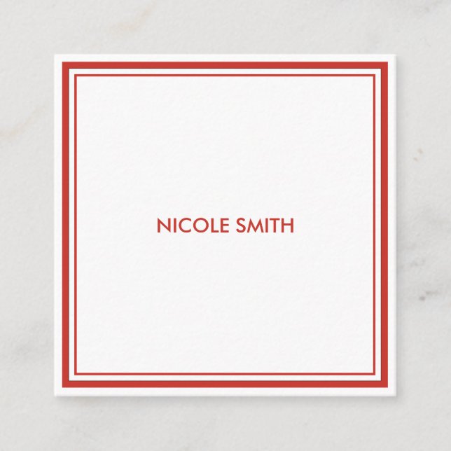 Simple Minimalist Square Business Card (Front)