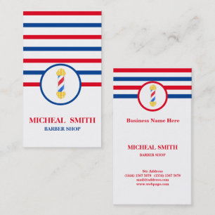 Simple Minimalist Striped Chic Barbershop Business Business Card