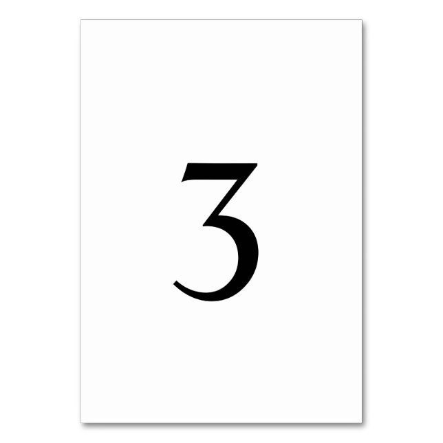 Simple Minimalist Table Number (Front)