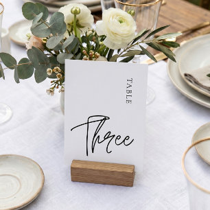 Simple Minimalist Table Three Table Number