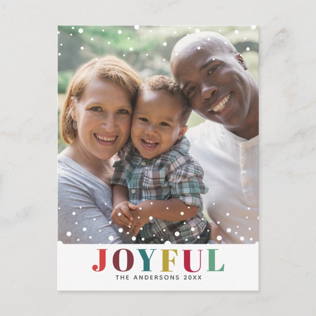 Simple Minimalist Technicolor Joyful Photo Postcard (Front)