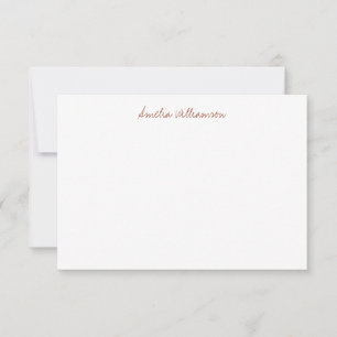 Simple Minimalist Terracotta Handwritten Script  Thank You Card