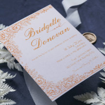 Simple Minimalist Terracotta Wedding Invitation