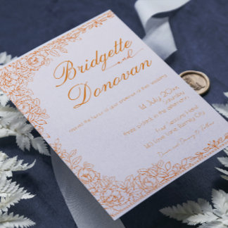 Simple Minimalist Terracotta Wedding Invitation