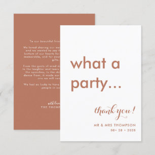 Simple Minimalist Terracotta Wedding Thank You Card