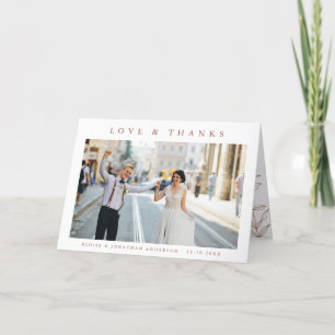 Simple Minimalist Terracotta Wildflower Wedding    Thank You Card