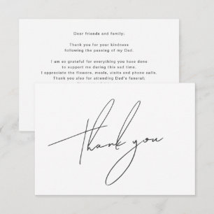 Simple Minimalist Thank You for Condolences Card