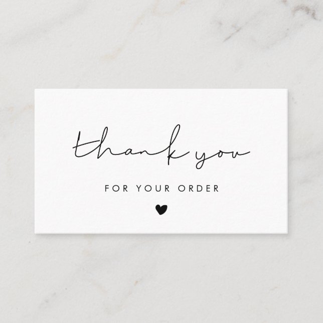 Simple minimalist Thank you for your order card (Front)