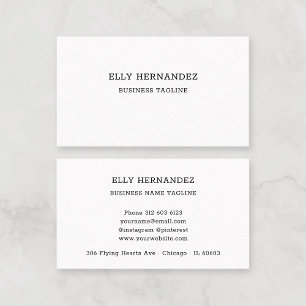Simple Minimalist Typewriter Font Black and White Business Card
