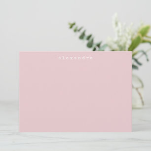 Simple Minimalist Typewriter Name Light Blush Pink Card