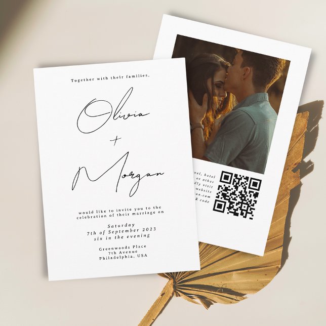 Simple Minimalist Typography Wedding Photo Invitation (Creator Uploaded)