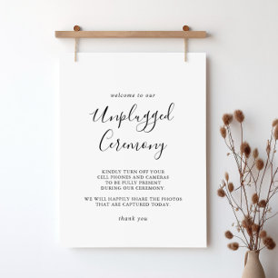 Simple Minimalist Unplugged Ceremony Sign