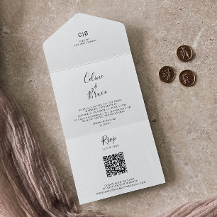 Simple Minimalist Wedding All In One Invitation