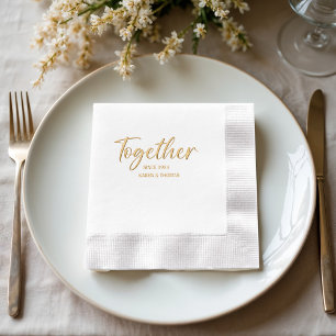 Simple Minimalist Wedding Anniversary Foil Napkins