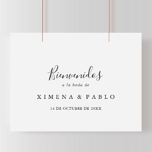 Simple Minimalist Wedding Bienvenidos Sign