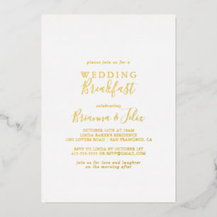 Simple Minimalist Wedding Breakfast Gold