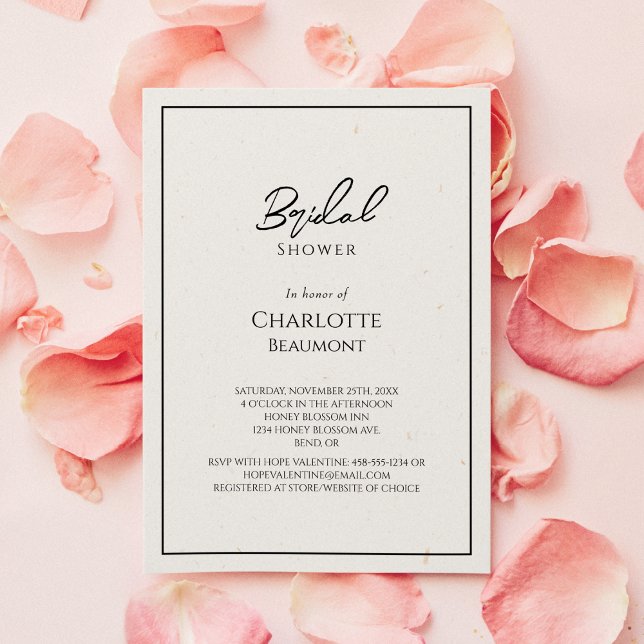 Simple Minimalist Wedding Bridal Shower Invitation (Creator Uploaded)