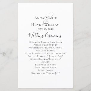 Simple Minimalist Wedding Ceremony Template