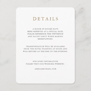 Simple Minimalist Wedding Details card