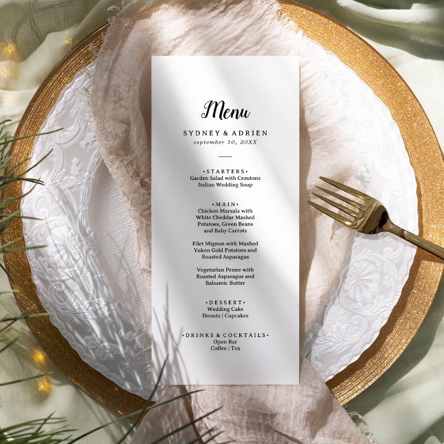 Simple Minimalist Wedding Dinner Menu (Creator Uploaded)