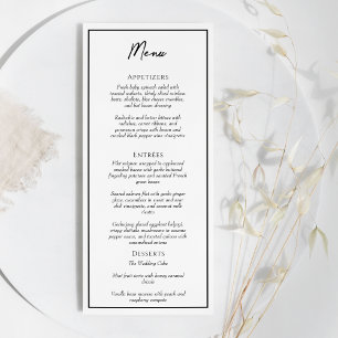 Simple Minimalist Wedding Flat Menu