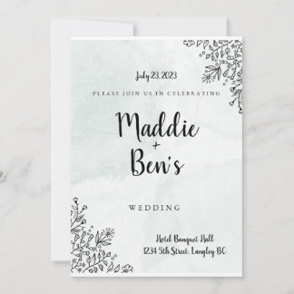 Simple Minimalist Wedding Invitation