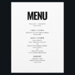 Simple minimalist wedding menu<br><div class="desc">Go for a simple yet striking black and white design for your wedding stationery. This modern and elegant style can suit any couple. Fully customisable,  you can easily change the colours of the text or background to your liking.</div>