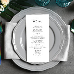 Simple Minimalist Wedding Menu