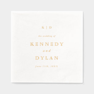 Simple Minimalist Wedding Monogram Foil Napkins