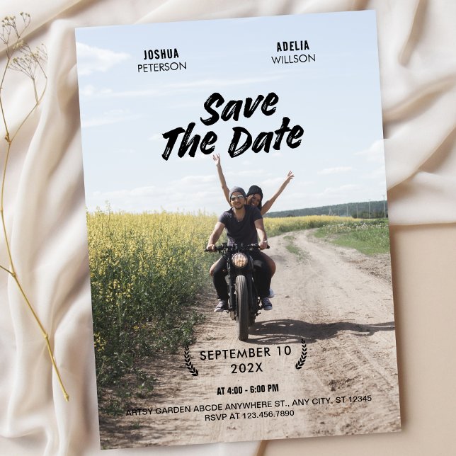 Simple minimalist wedding movie poster photo  save the date (Creator Uploaded)