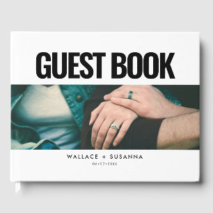 Simple minimalist wedding photo guest book