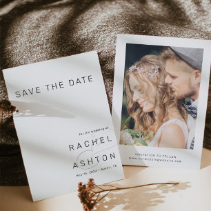 Simple Minimalist Wedding Photo Save The Date